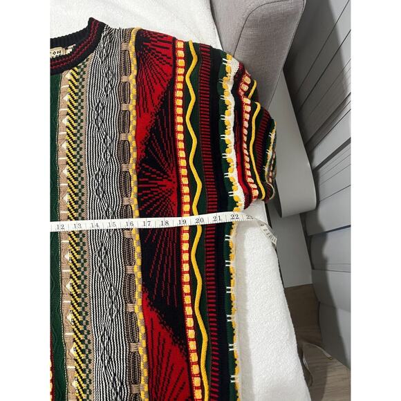 VTG COTTON TRADERS Coogi Style Sweater Mens Large Multicolor 3-D Texture Cotton - Picture 8 of 10